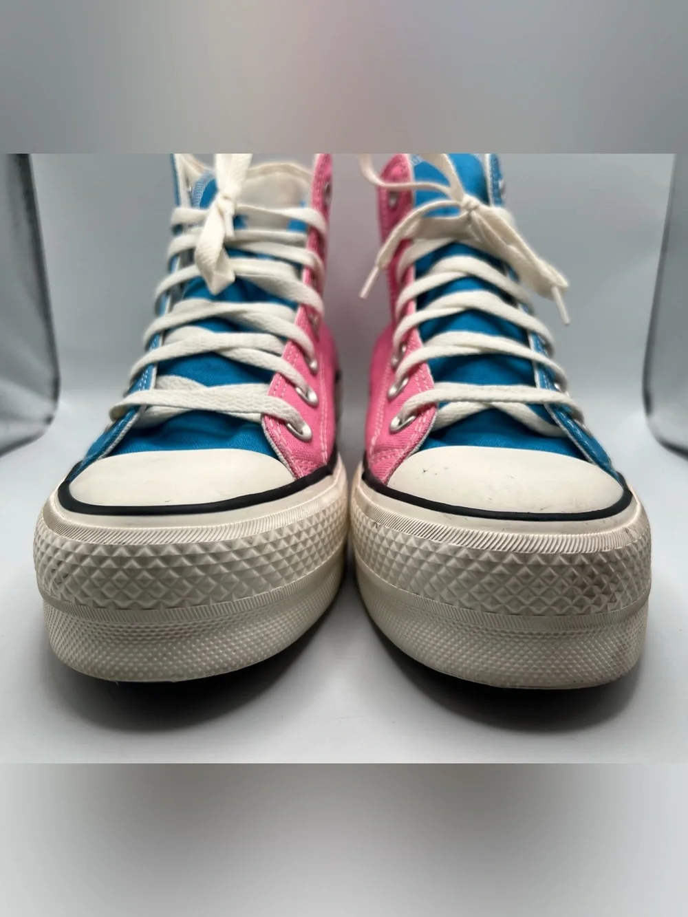 Converse Chuck Taylor All Star Lift Platform Hi Blue Pink Sneakers Women’s Sz 8